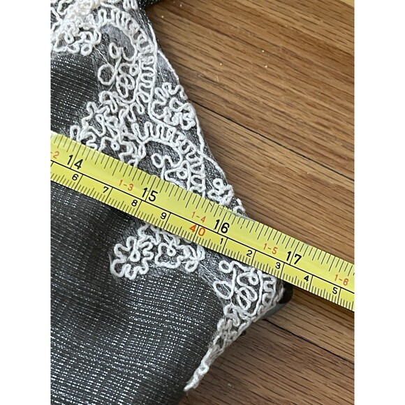 MOULINETTE SOEURS Embroidered Mini Dress Soze 8 Green Cream Anthropologie Linen - Picture 8 of 8